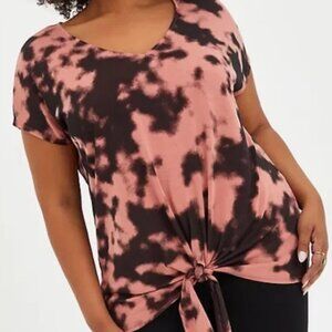 TORRID TIE FRONT CUPRO TIE DYE DOLMAN TOP Plus Size: 1
